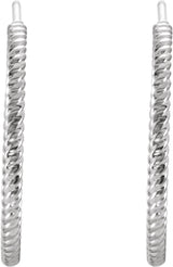 Sterling Silver Rope 21 mm Hoop Earrings