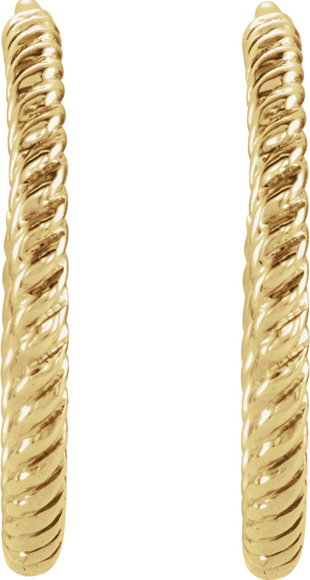 14K Yellow Rope 17 mm Hoop Earrings