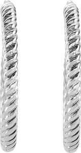 14K White Gold Rope 17 mm Hoop Earrings