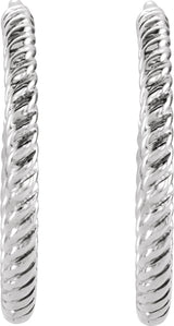 Sterling Silver Rope 17 mm Hoop Earrings