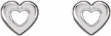 14K White Heart Earrings