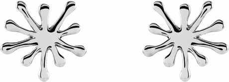 14K White Burst Stud Earrings