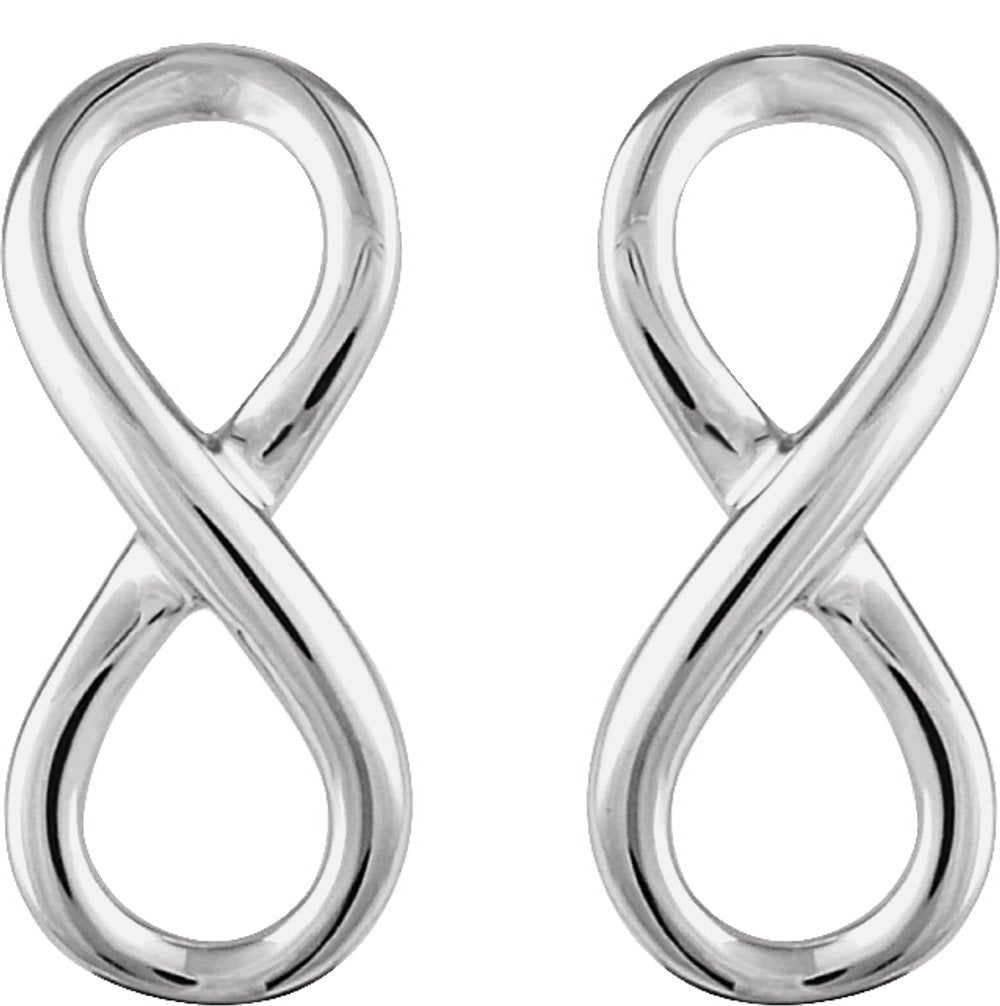 14K White Infinity-Inspired Earrings