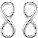 14K White Infinity-Inspired Earrings