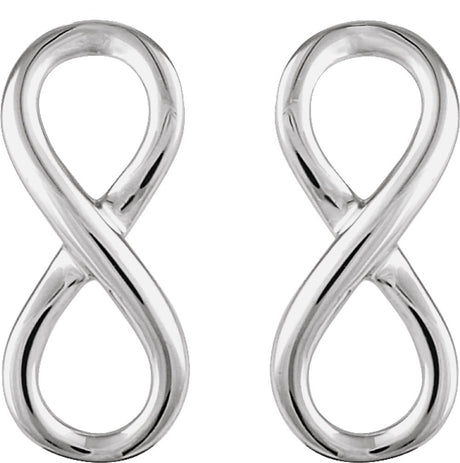 14K White Infinity-Inspired Earrings