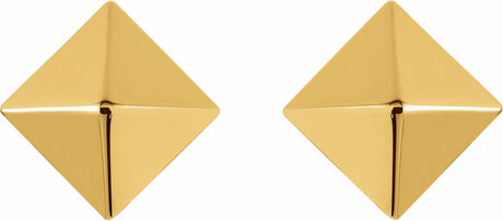 18K Yellow Pyramid Stud Earrings