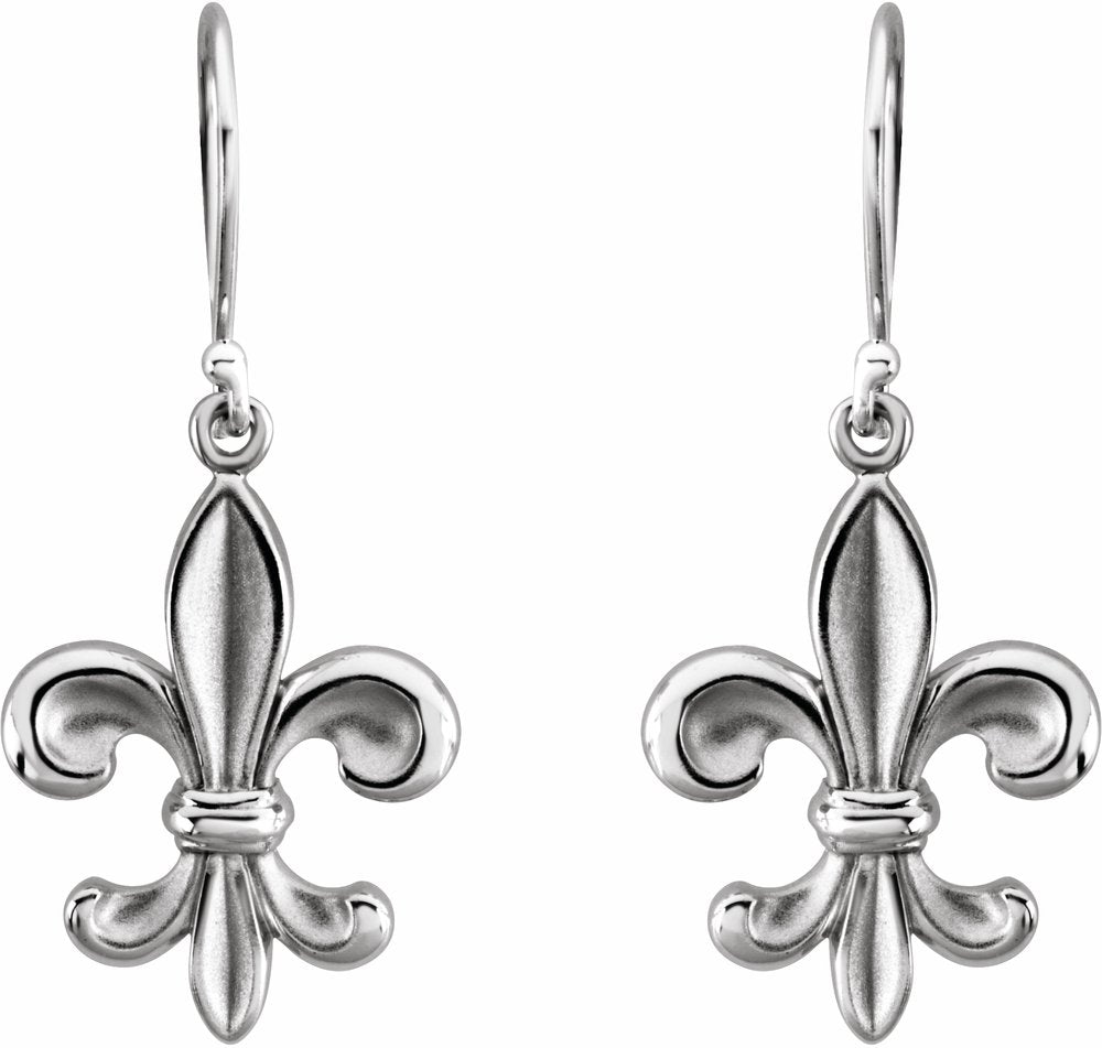 Sterling Silver Fleur-de-lis Earring