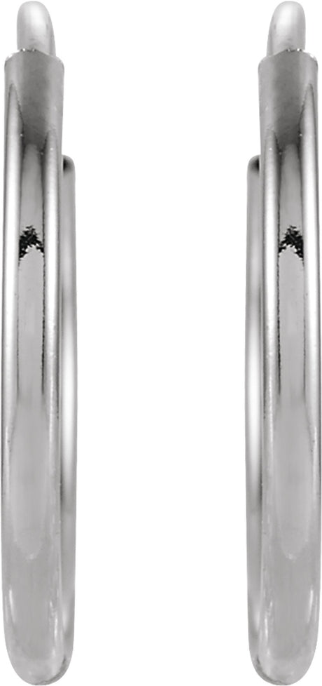 14K White Gold Endless Tube 12 mm Hoop Earring