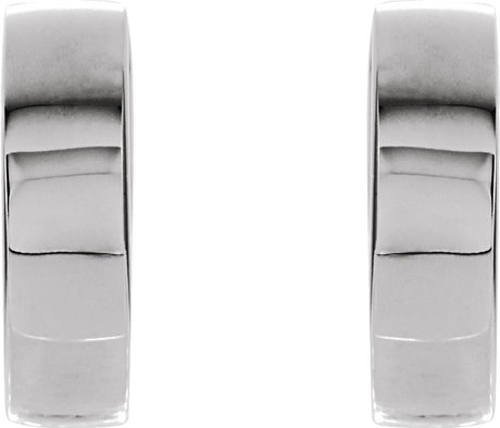 14K White Gold Hinged 14.5 mm Hoop Earrings