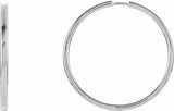10K White Gold Hinged 38 mm Hoop Earrings