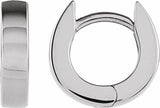 14K White Gold Hinged 10.2 mm Hoop Earrings