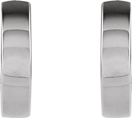 14K White Gold Hinged 10.2 mm Hoop Earrings