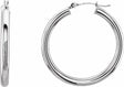 14K White Tube 25 mm Hoop Earrings