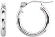 14K White Gold Tube 13 mm Hoop Earrings