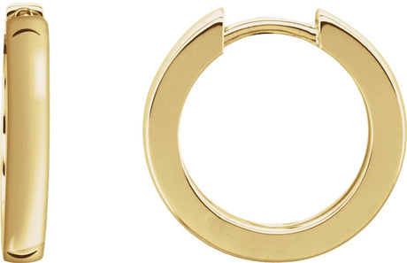 14K Yellow Gold Hinged 16 mm Hoop Earrings