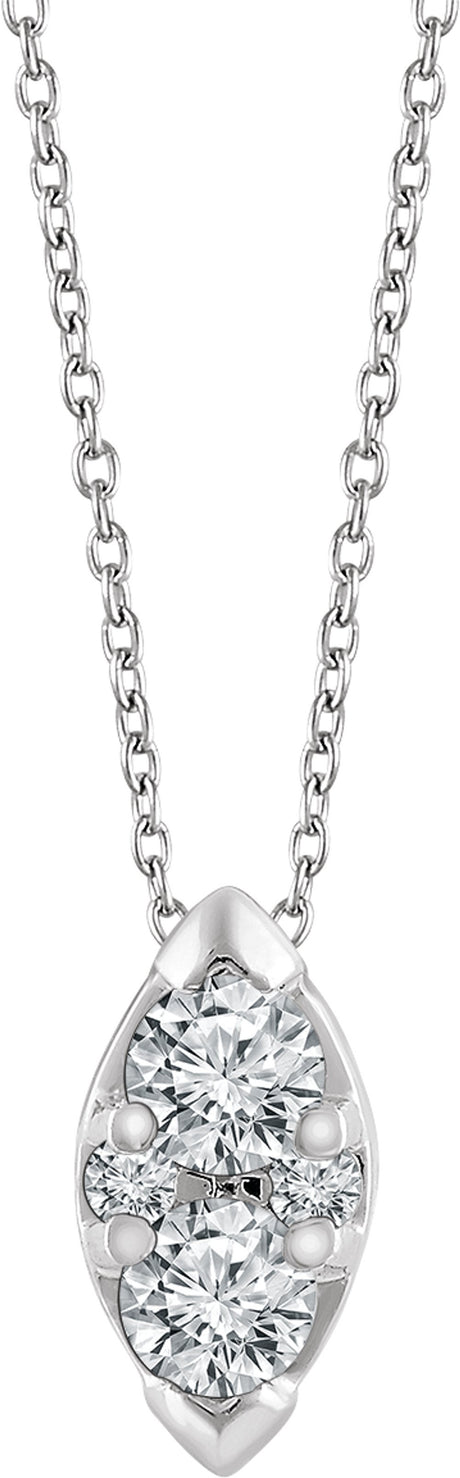 14K White Gold 1/8 CTW Natural Diamond 16-18" Necklace  