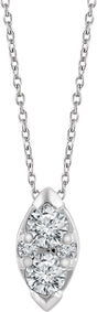 14K White Gold 1/8 CTW Natural Diamond 16-18" Necklace  