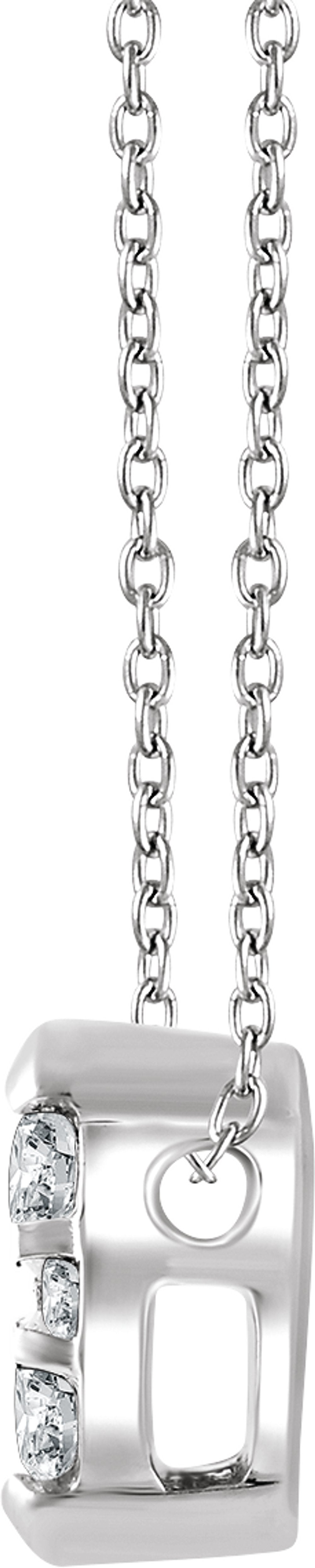 14K White Gold 1/8 CTW Natural Diamond 16-18" Necklace  
