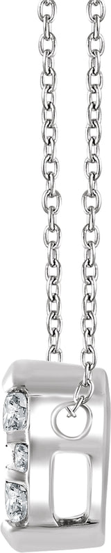 14K White Gold 1/8 CTW Natural Diamond 16-18" Necklace  