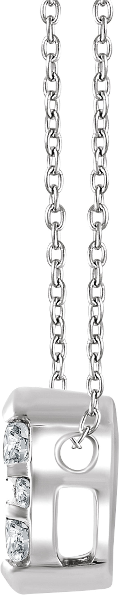 14K White Gold 1/8 CTW Natural Diamond 16-18" Necklace  