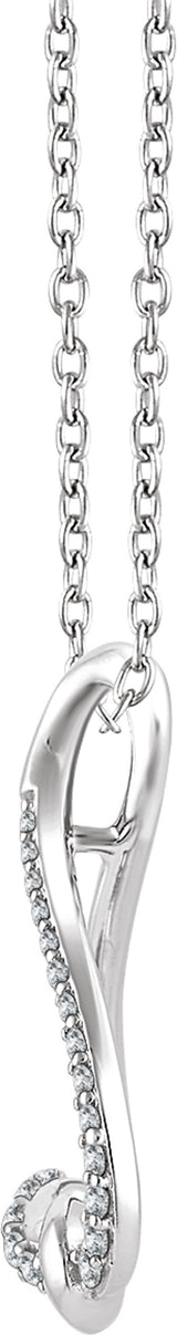 Sterling Silver 1/10 CTW Natural Diamond Freeform 16-18" Necklace