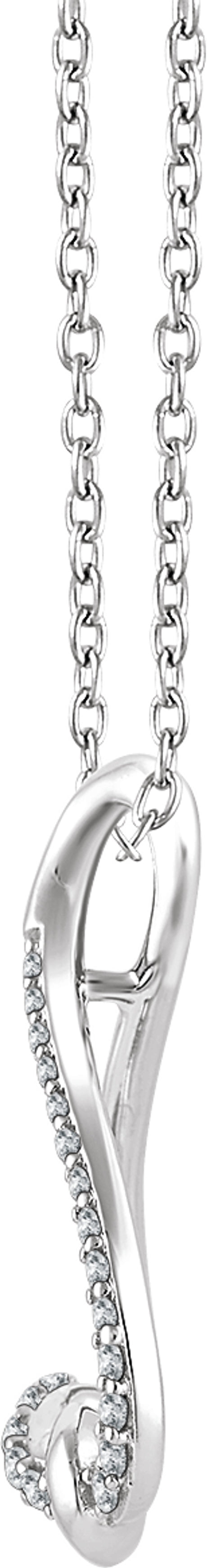 Sterling Silver 1/10 CTW Natural Diamond Freeform 16-18" Necklace