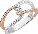 14K White/Rose Gold 1/4 CTW Natural Diamond Ring 