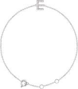 14K White Gold .06 CTW Natural Diamond Initial E 6-7" Bracelet