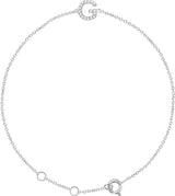 14K White Gold .05 CTW Natural Diamond Initial G 6-7" Bracelet