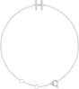 14K White Gold .06 CTW Natural Diamond Initial H 6-7" Bracelet