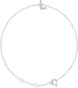 14K White Gold .04 CTW Natural Diamond Initial L 6-7" Bracelet