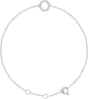 14K White Gold .06 CTW Natural Diamond Initial O 6-7" Bracelet