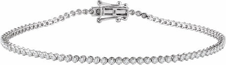 14K White Gold 9/10 CTW Natural Diamond 7" Line Bracelet  