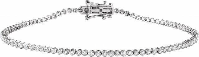 14K White Gold 9/10 CTW Natural Diamond 7" Line Bracelet  