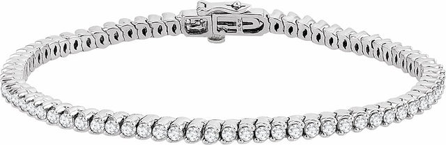 14K White Gold 2 3/4 CTW Natural Diamond 7" Line Bracelet 