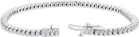 14K White Gold 2 3/4 CTW Natural Diamond 7" Line Bracelet 