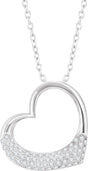 14K White Gold 1/5 CTW Natural Diamond Heart 16-18" Necklace