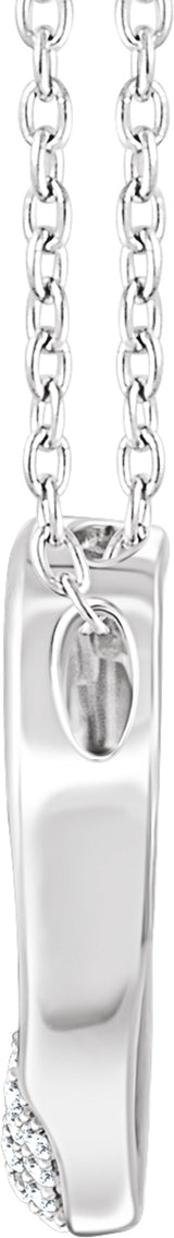 14K White Gold 1/5 CTW Natural Diamond Heart 16-18" Necklace