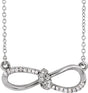 14K White Gold 1/8 CTW Natural Diamond Infinity-Inspired 18" Necklace 