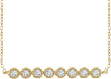 14K Yellow Gold 1/5 CTW Natural Diamond Bar 16-18" Necklace