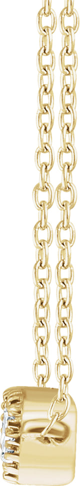 14K Yellow Gold 1/5 CTW Natural Diamond Bar 16-18" Necklace