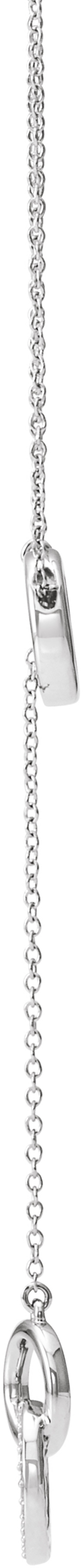 14K White Gold 1/10 CTW Natural Diamond Circle Y 16-18" Necklace