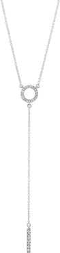 14K White Gold 1/6 CTW Natural Diamond Bar 16-18" Necklace
