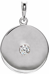 14K White 1/10 CTW Natural Diamond Disc Pendant