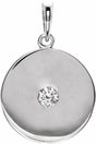 14K White 1/10 CTW Natural Diamond Disc Pendant