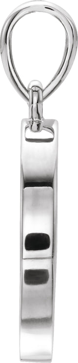 14K White 1/10 CTW Natural Diamond Disc Pendant