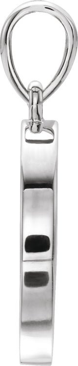 14K White Gold 1/10 CTW Natural Diamond Disc Pendant