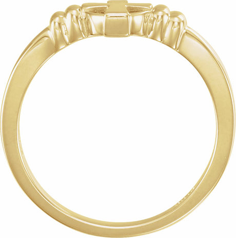 14K Yellow Cross Chastity Ring