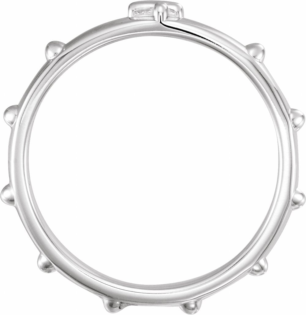 Sterling Silver 2.5 mm Rosary Ring Size 4 