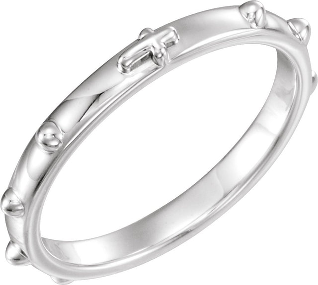 Sterling Silver 2.5 mm Rosary Ring Size 5 